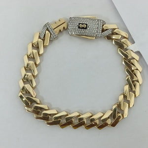 PULSERA CABALLERO MONACO ORO 14K 17.8 (NUEVO)