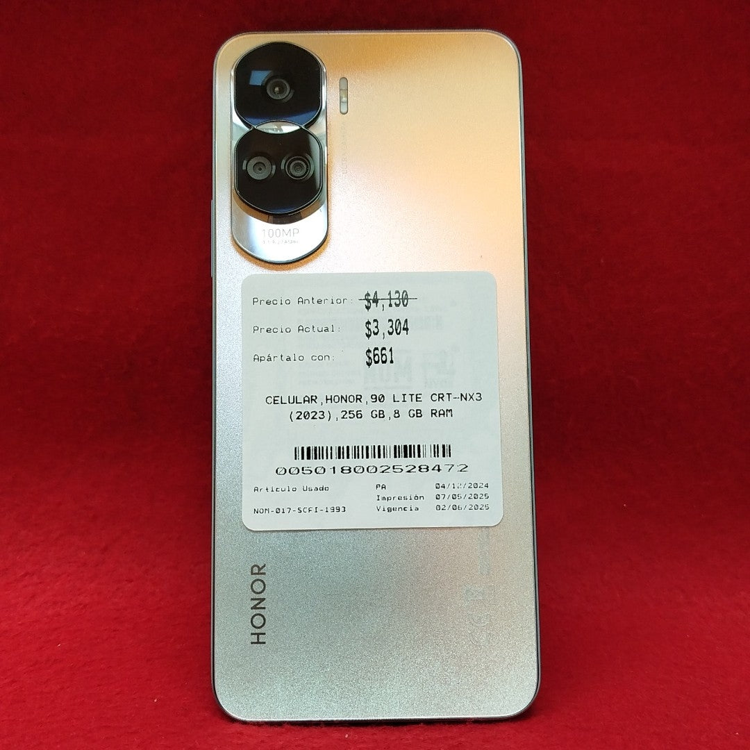 CELULAR HONOR 90 LITE CRT-NX3 (2023) 256 GB 8 GB RAM (SEMINUEVO)