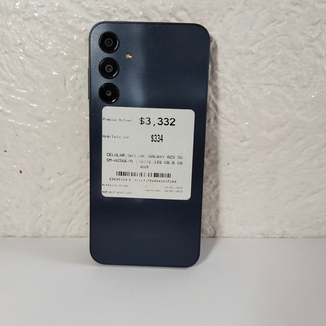 CELULAR SAMSUNG GALAXY A25 5G SM-A256E/N (2023) 128 GB 6 GB RAM (SEMINUEVO)