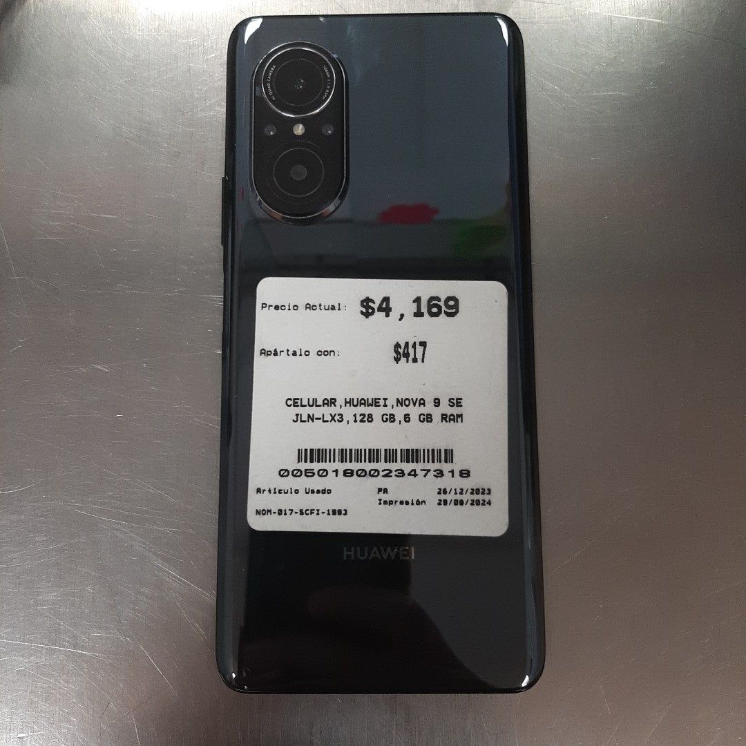 CELULAR HUAWEI NOVA 9 SE JLN-LX3 128 GB 6 GB RAM (SEMINUEVO)