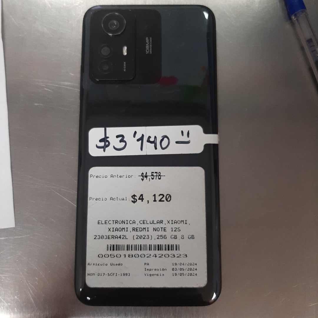 CELULAR XIAOMI REDMI NOTE 12S 2303ERA42L (2023) 256 GB 8 GB RAM