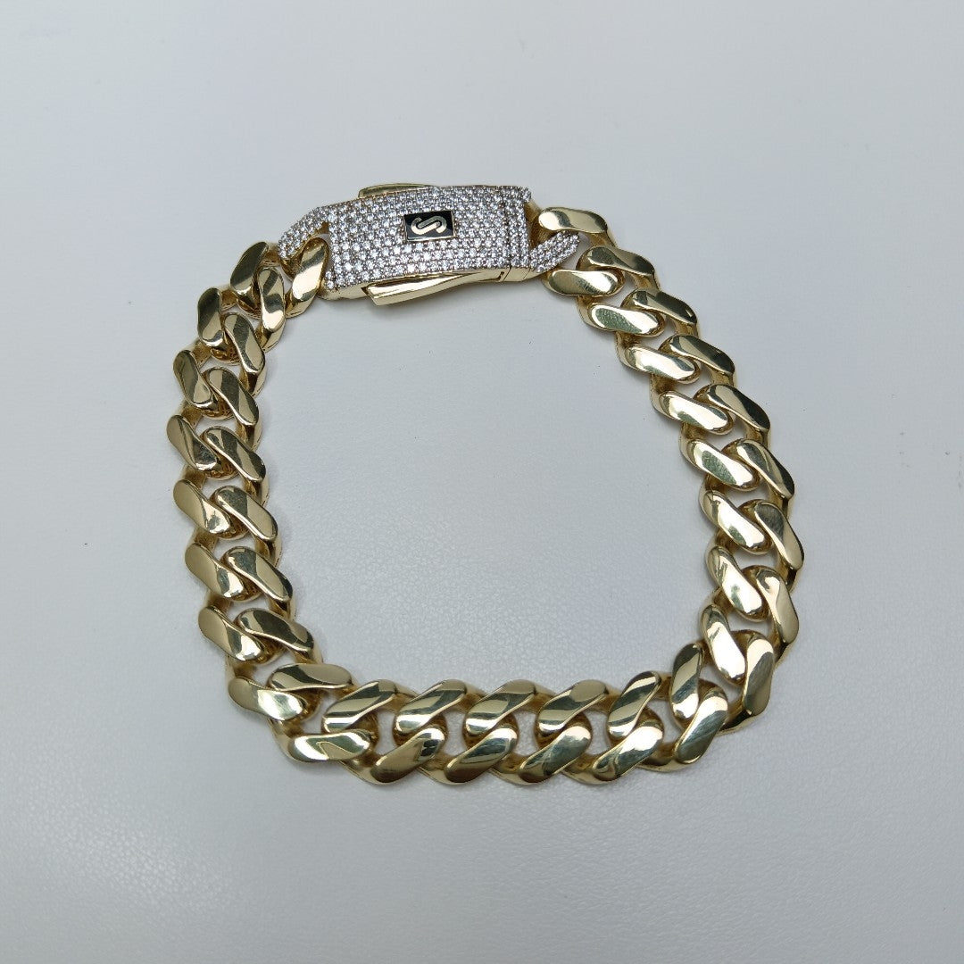 PULSERA CABALLERO MONACO ORO 10K 16.3 (NUEVO)