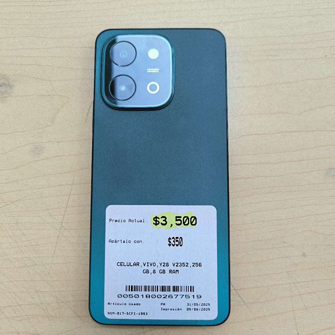 CELULAR VIVO Y28 V2352 256 GB 8 GB RAM (SEMINUEVO)