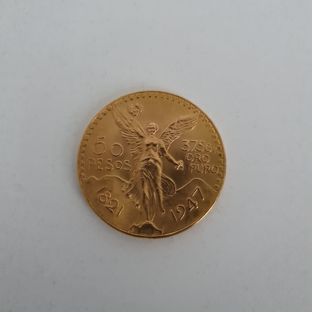 K1 41.6 GRMS - DESC.  0 GRAMOS - 21 K - AVALÚO  73008 * * IDENTIFICACIÓN  MONEDA NOMINATIVA. * MONEDAS PESOS  50 PESOS. (SEMINUEVO)
