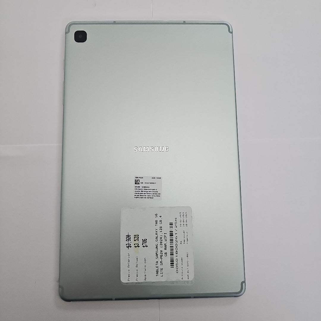 TABLETA SAMSUNG GALAXY TAB S6 LITE SM-P620 (2024) 128 GB 4 GB RAM (SEMINUEVO)