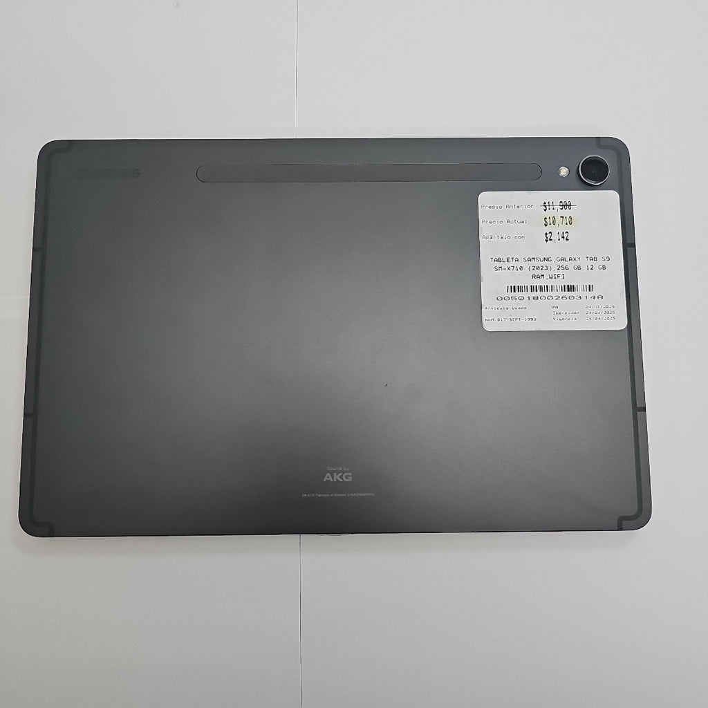 TABLETA SAMSUNG GALAXY TAB S9 SM-X710 (2023) 256 GB 12 GB RAM (SEMINUEVO)