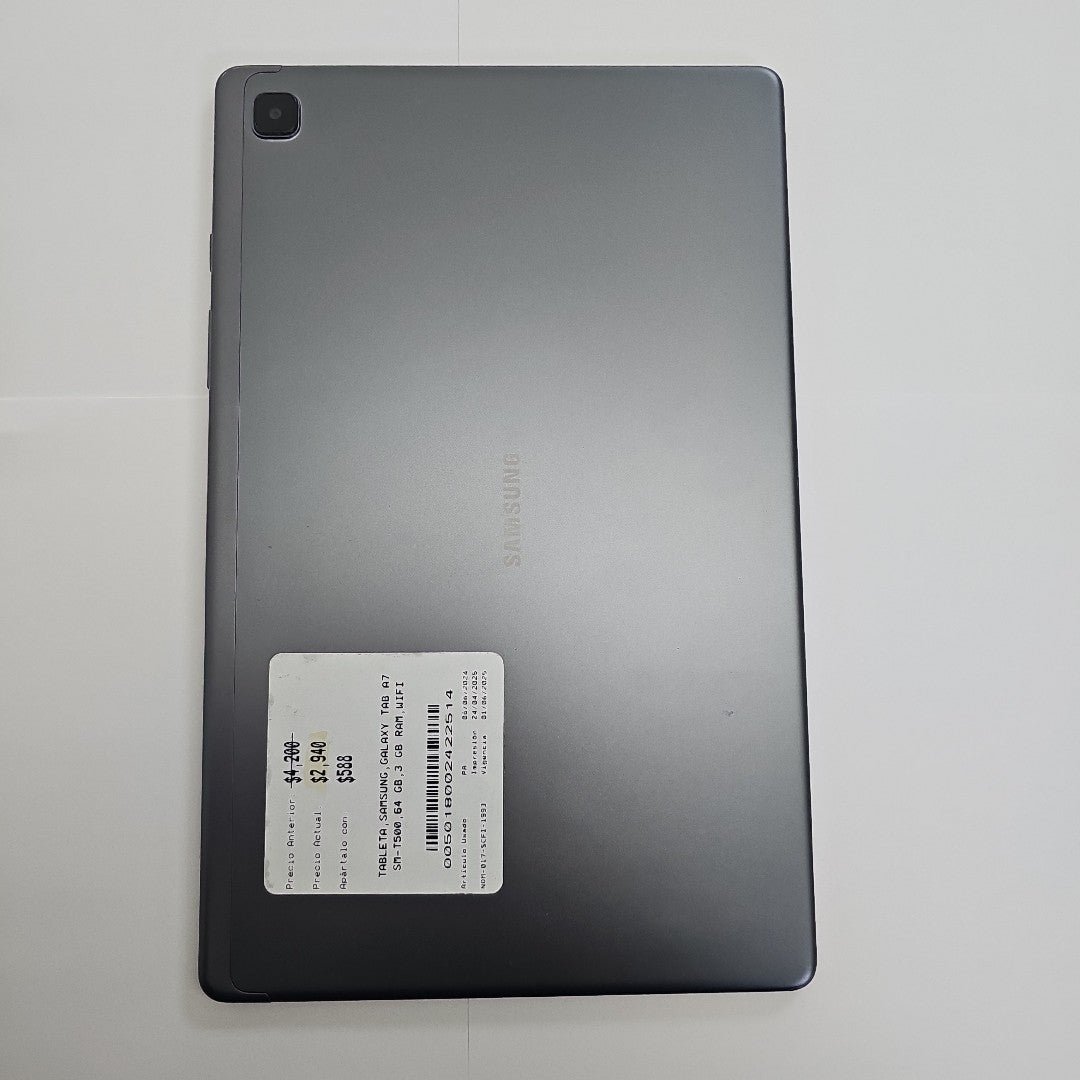 TABLETA SAMSUNG GALAXY TAB A7 SM-T500 64 GB 3 GB RAM (SEMINUEVO)