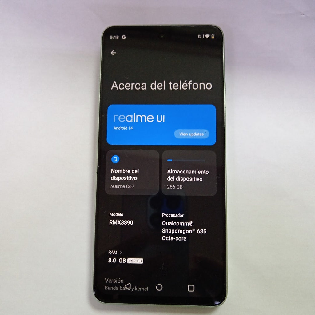 CELULAR REALME C67 RMX3890 (2023) 256 GB 8 GB RAM (SEMINUEVO)