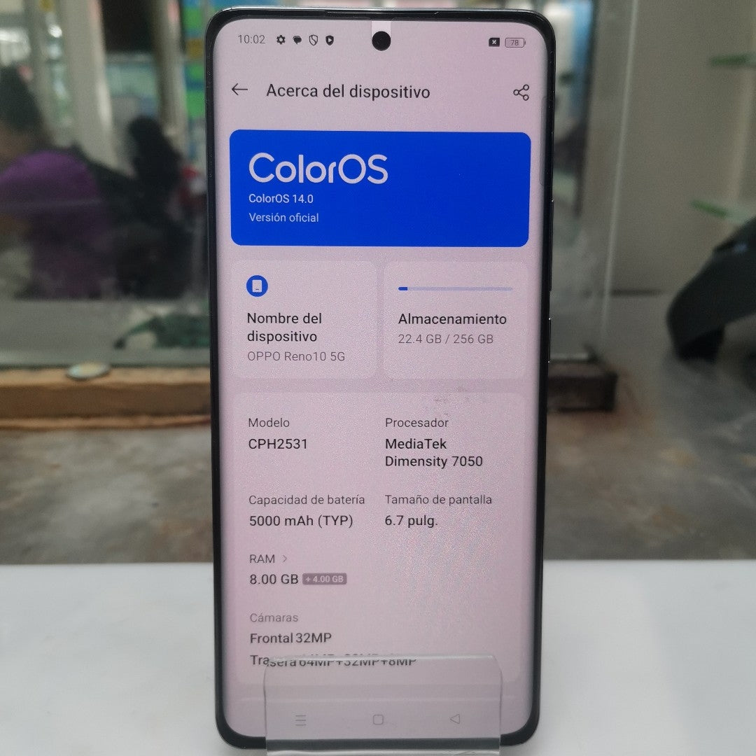 CELULAR OPPO  RENO 10 CPH2531 (2023) 256 GB 8 GB RAM (SEMINUEVO)