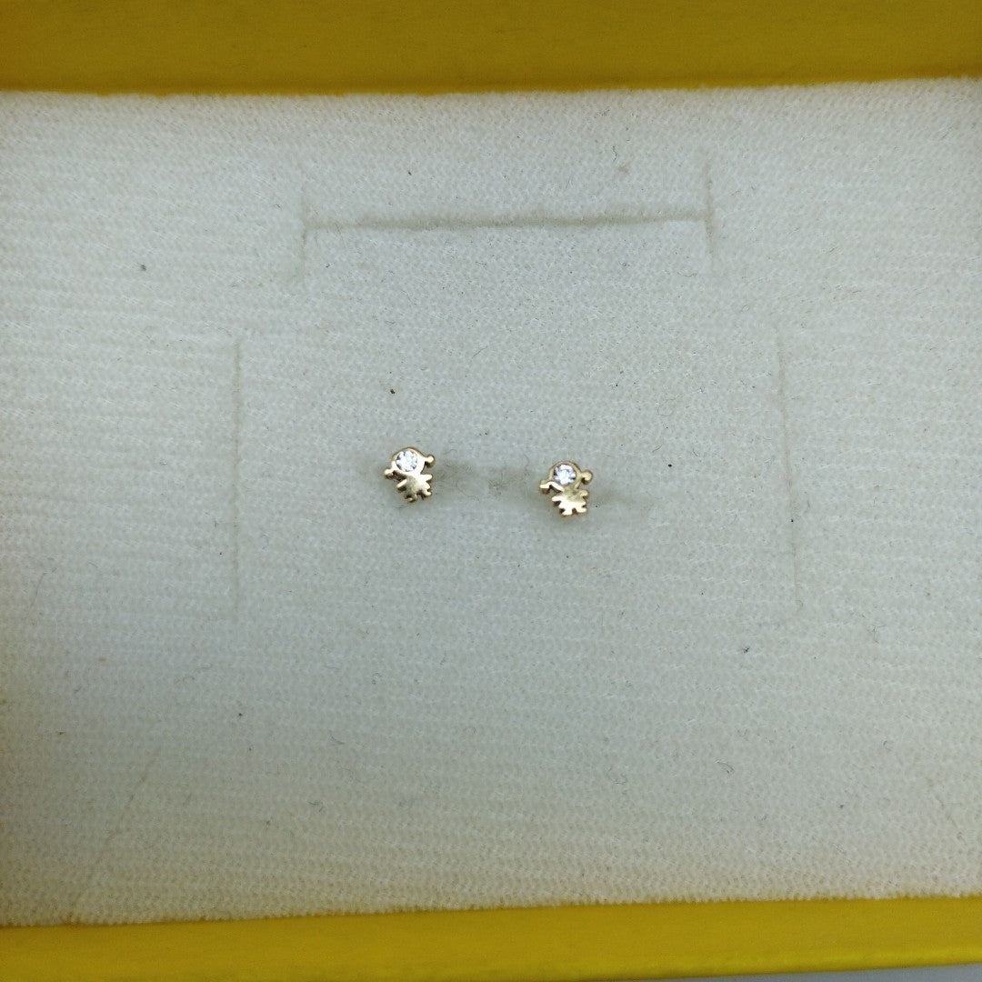 10950BRO88900B791 FRD11 BROQUELES ORO 14K 1PZAS (NUEVO)