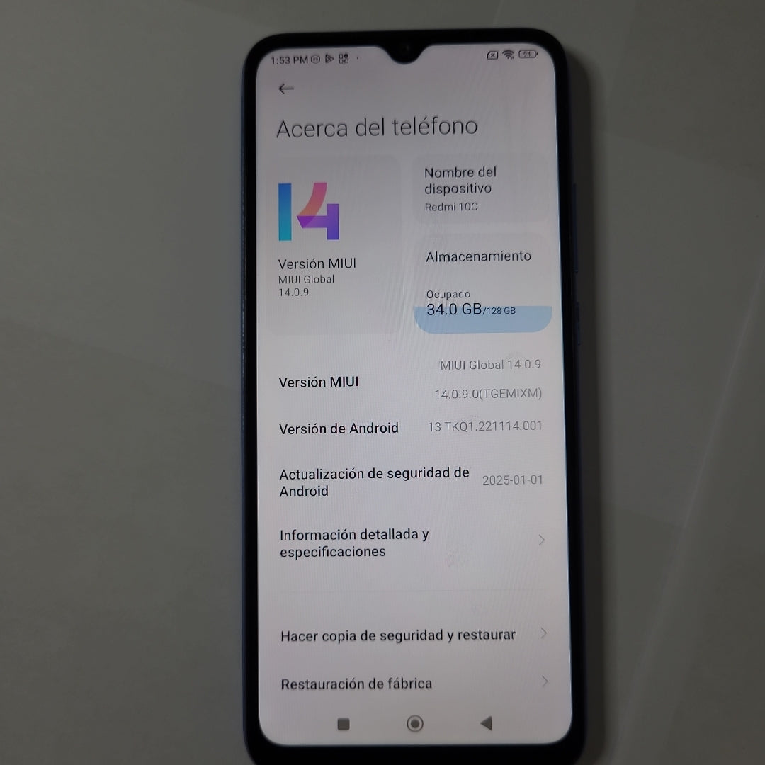 CELULAR XIAOMI REDMI 10C 220333QAG 128 GB 4 GB RAM (SEMINUEVO)
