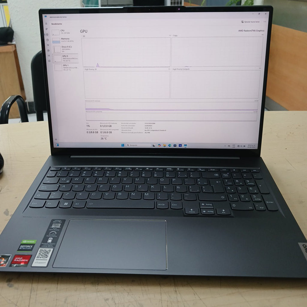 LAPTOP LENOVO YOGA SLIM 7 PRO 16ARH7 (2022) 512 GB SSD 16 GB RAM (SEMINUEVO)
