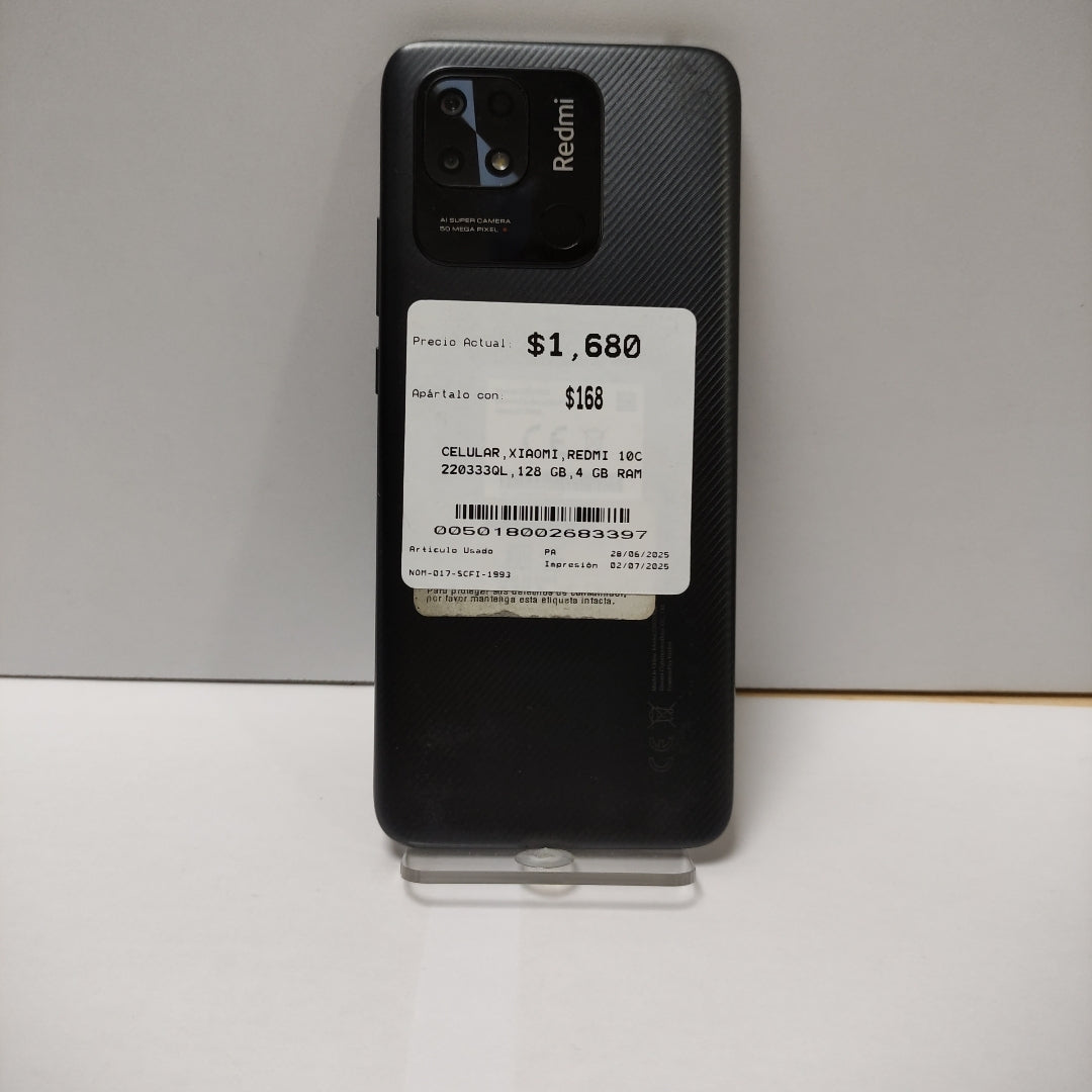 CELULAR XIAOMI REDMI 10C 220333QL 128 GB 4 GB RAM (SEMINUEVO)