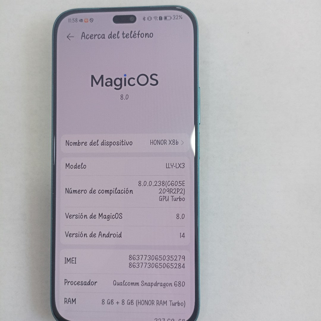 CELULAR HONOR X8B LLY-LX3 (2023) 512 GB 8 GB RAM (SEMINUEVO)