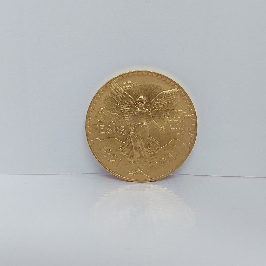 K1 41.6 GRMS - DESC.  0 GRAMOS - 21 K - AVALÚO  76377.6 * * IDENTIFICACIÓN  MONEDA NOMINATIVA. * MONEDAS PESOS  50 PESO (SEMINUEVO)