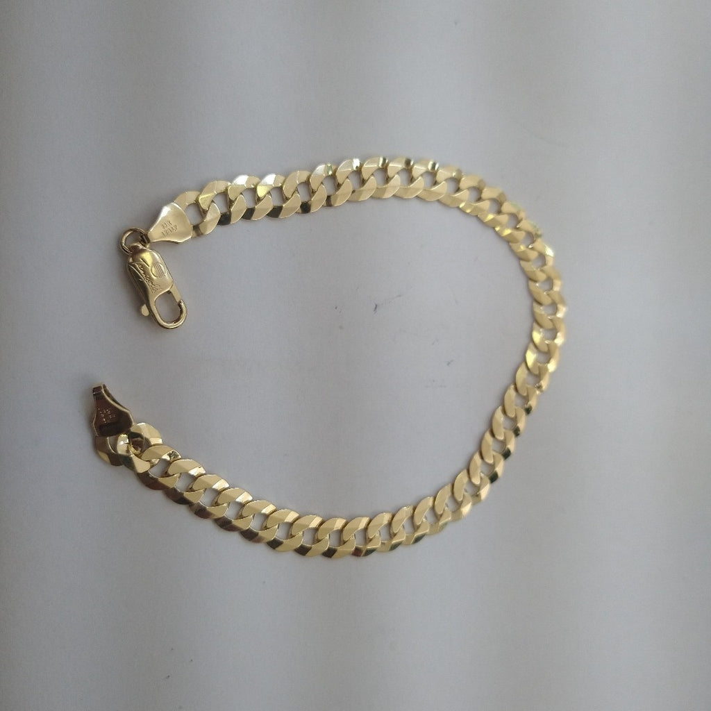 PULSERAS CABALLERO BARBADA AMARILLA ORO 14K 10.7 (NUEVO)