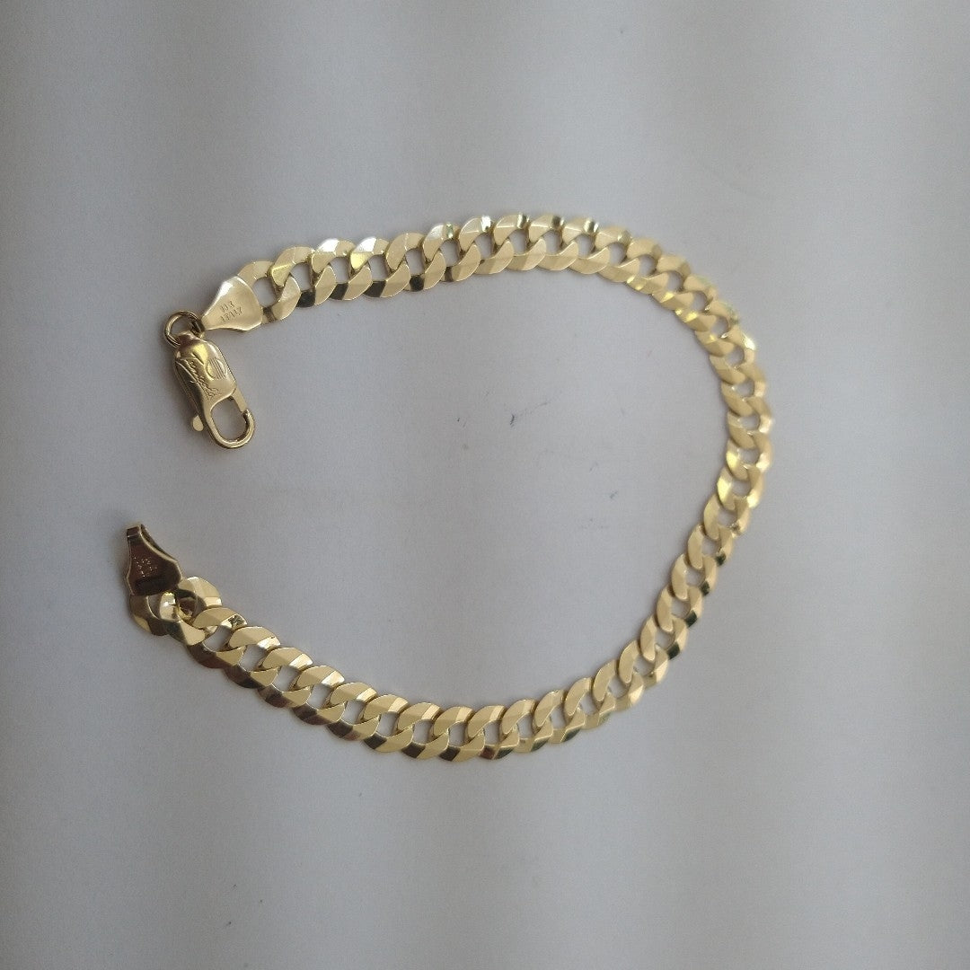 PULSERAS CABALLERO BARBADA AMARILLA ORO 14K 10.7 (NUEVO)