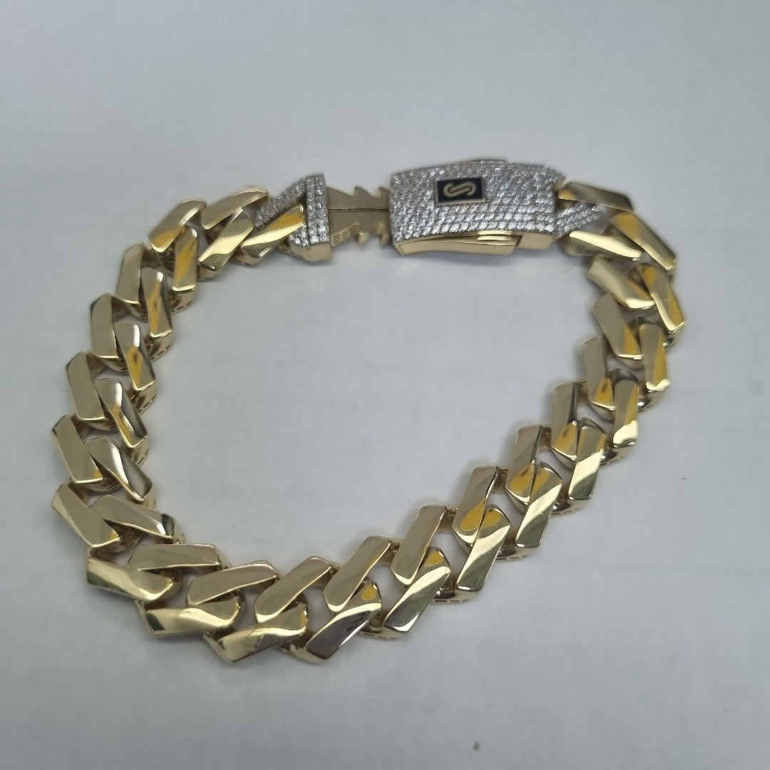 PULSERA CABALLERO MONACO ORO 10K 19 (NUEVO)