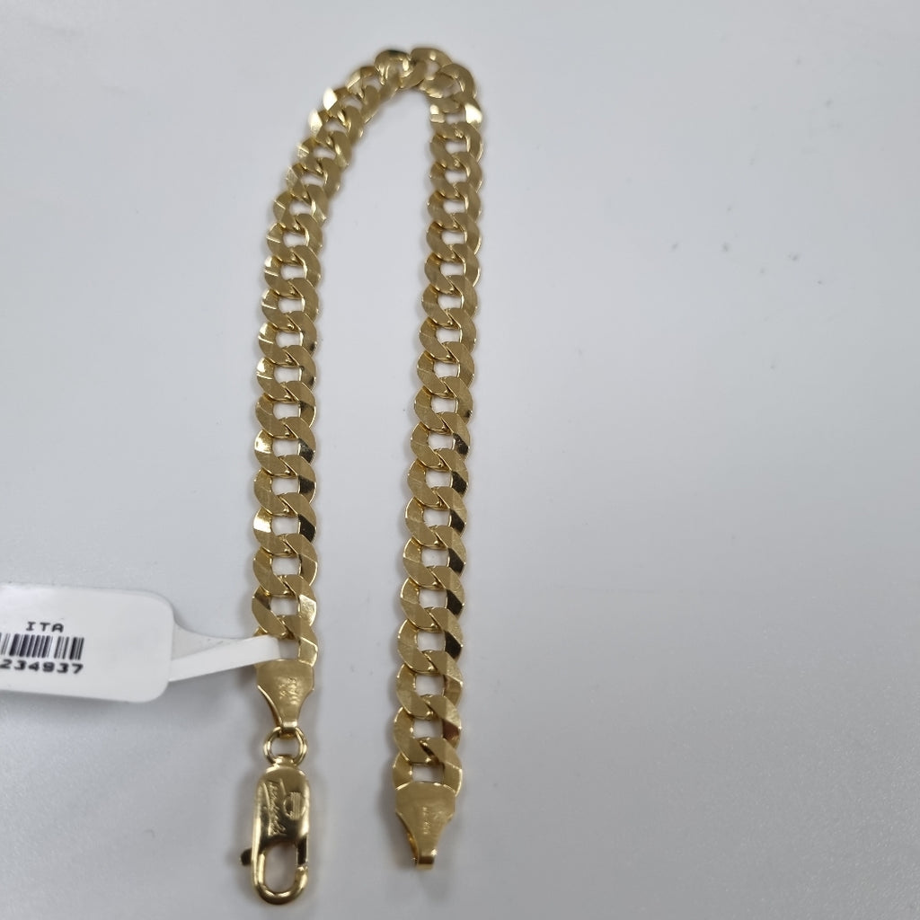 PULSERAS CABALLERO BARBADA AMARILLA ORO 14K 10.9 (NUEVO)