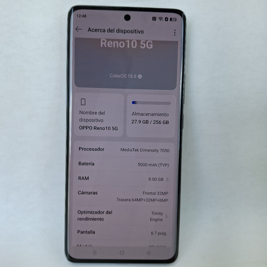 CELULAR OPPO  RENO10 5G CPH2531 (2023) 256 GB 8 GB RAM (SEMINUEVO)