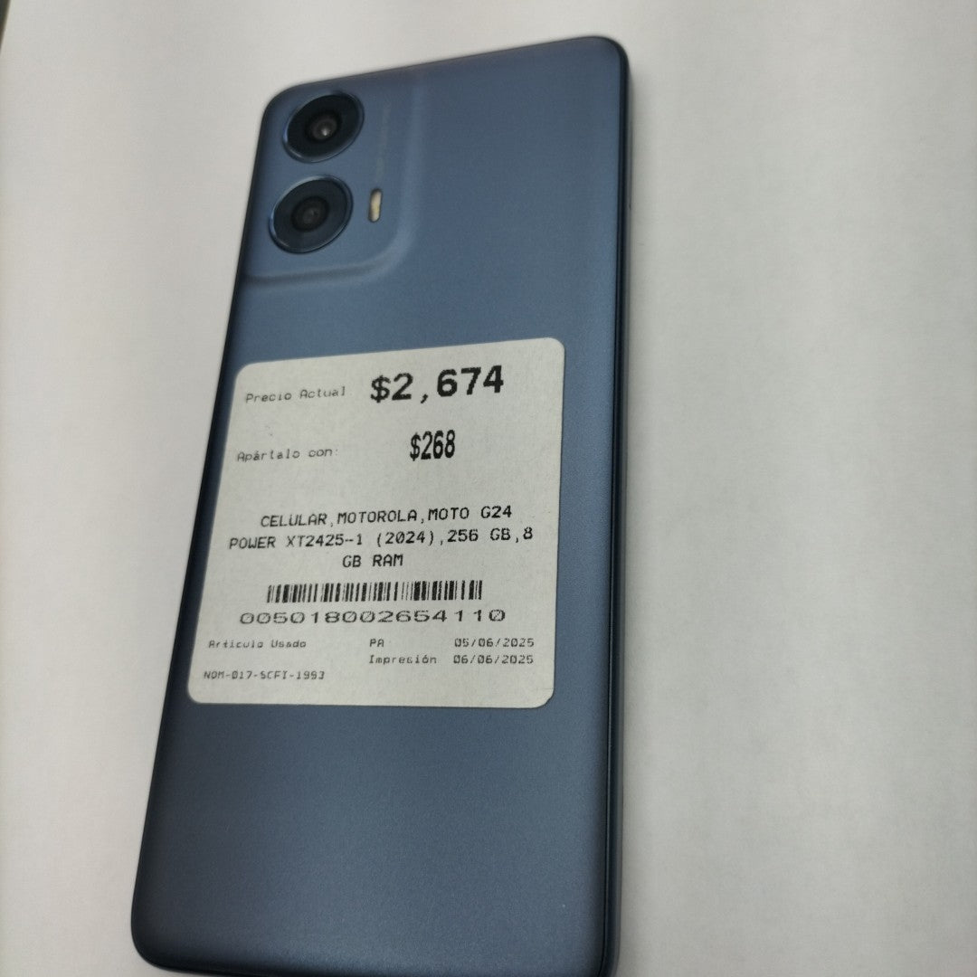 CELULAR MOTOROLA MOTO G24 POWER XT2425-1 (2024) 256 GB 8 GB RAM (SEMINUEVO)
