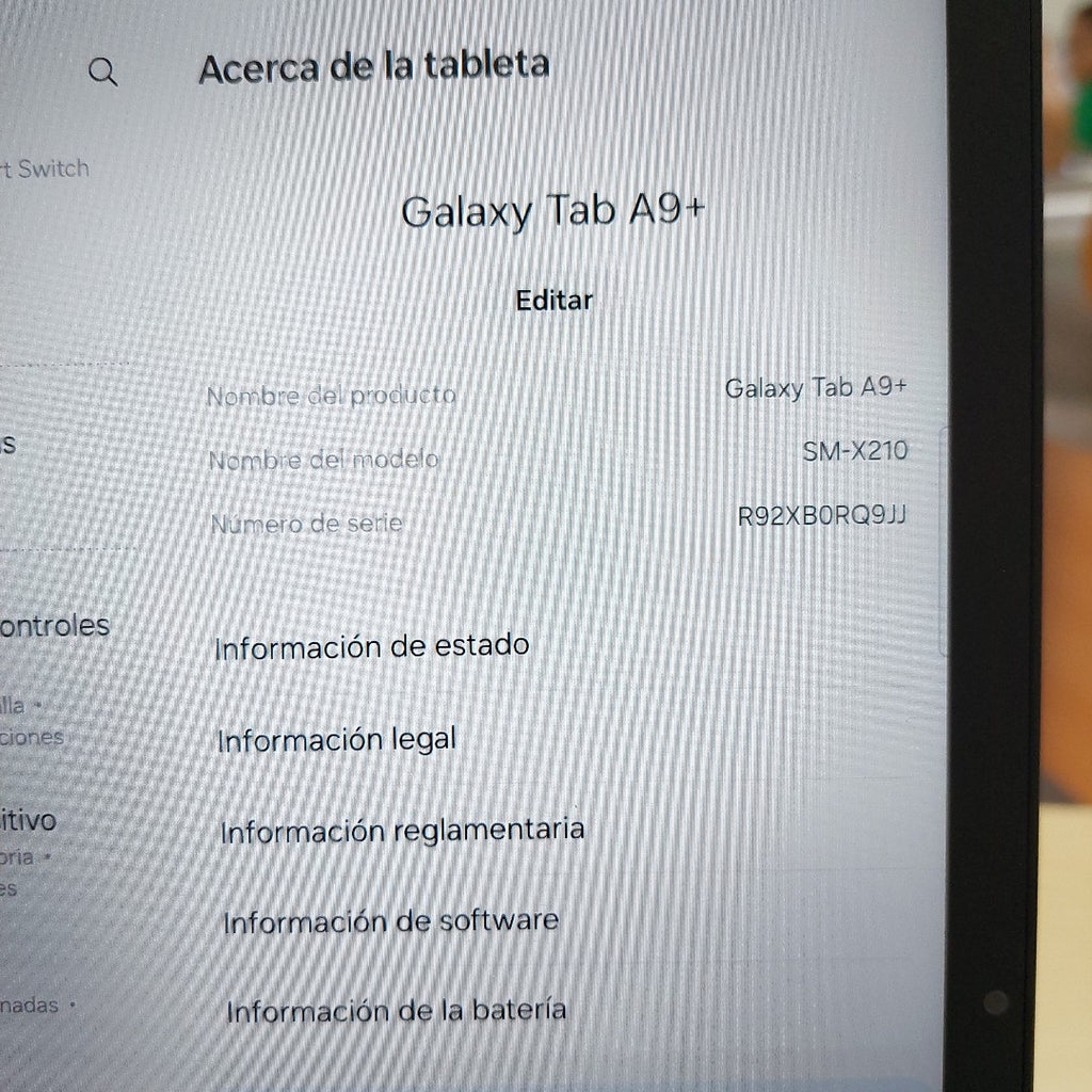 TABLETA SAMSUNG GALAXY TAB A9+ SM-X210 (2023) 128 GB 8 GB RAM (SEMINUEVO)