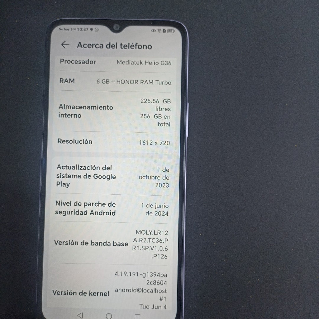 CELULAR HONOR X6A WDY-LX3 (2023) 256 GB 6 GB RAM (SEMINUEVO)
