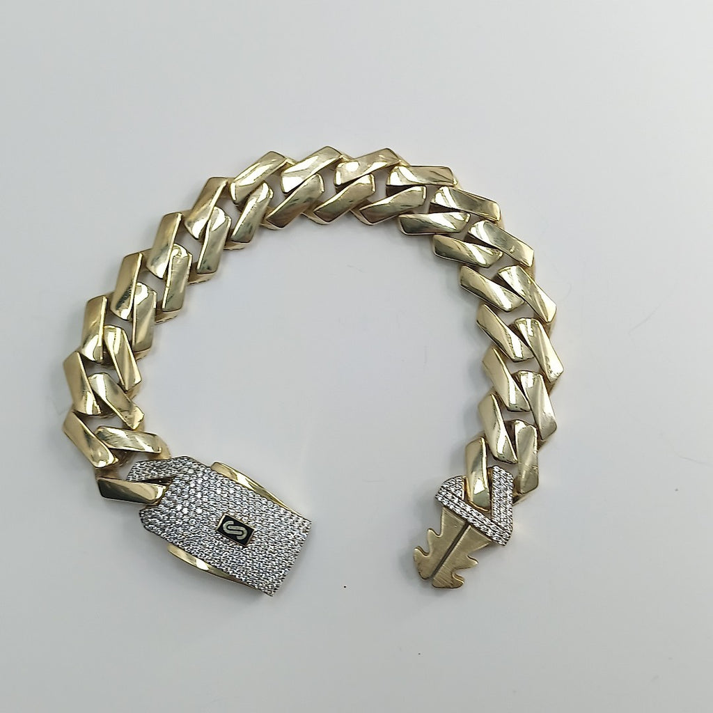 PULSERA CABALLERO MONACO ORO 10K 24 (NUEVO)