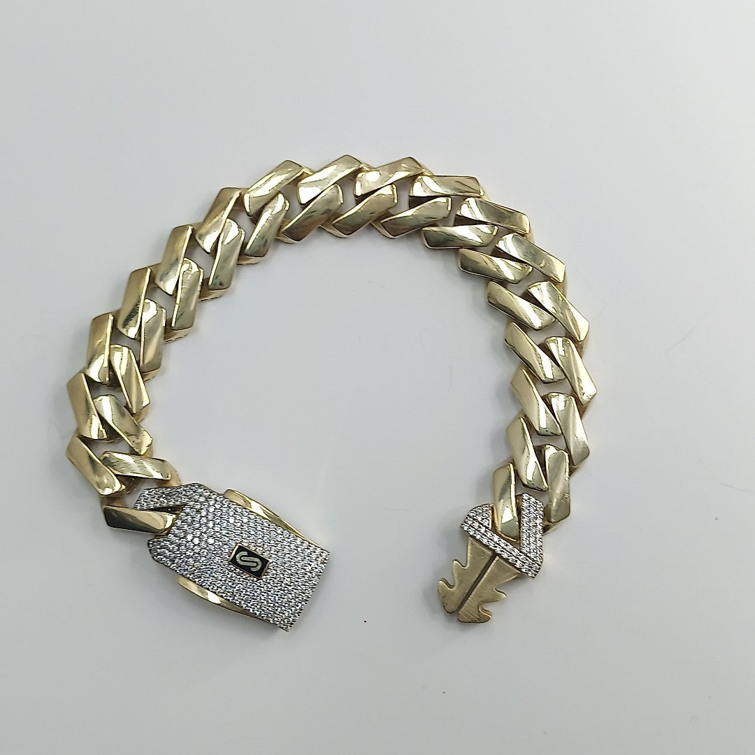 PULSERA CABALLERO MONACO ORO 10K 24 (NUEVO)