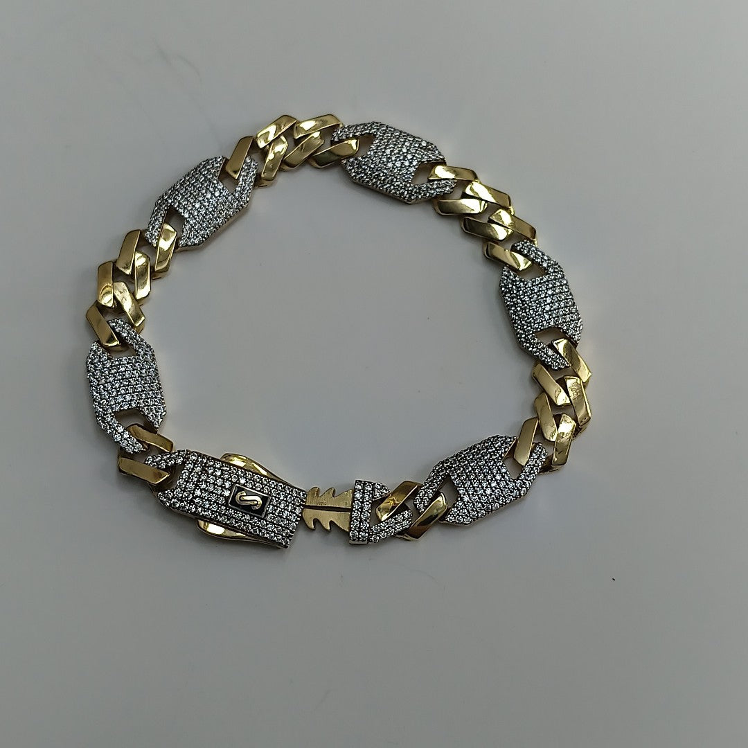 PULSERA MONACO ORO 14K 14 (NUEVO)