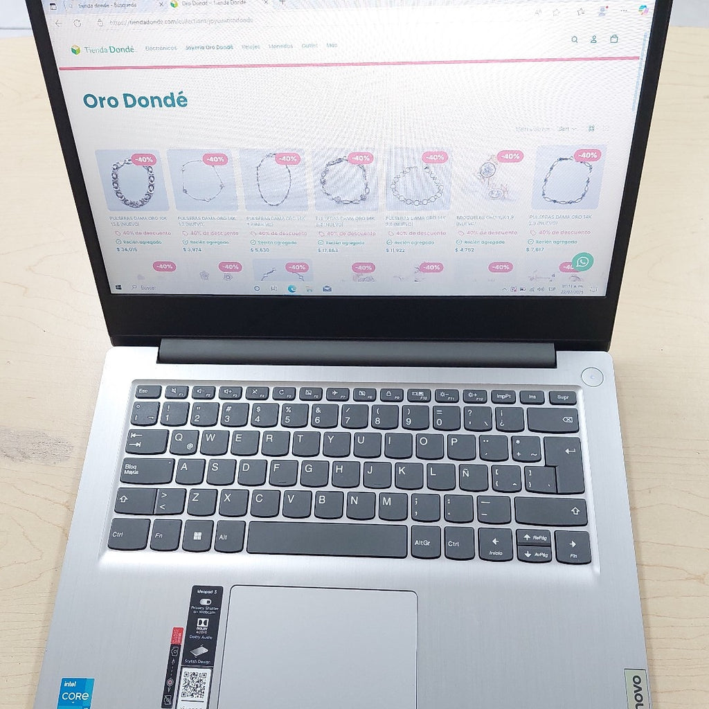 LAPTOP LENOVO IDEAPAD 3 14ITL05 (2022) 256 GB SSD 8 GB RAM (SEMINUEVO)