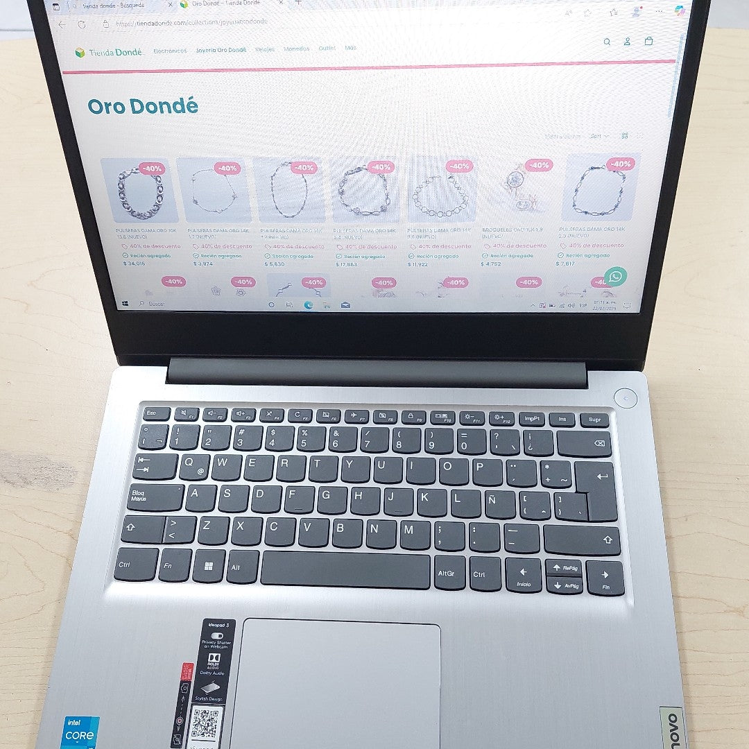LAPTOP LENOVO IDEAPAD 3 14ITL05 (2022) 256 GB SSD 8 GB RAM (SEMINUEVO)