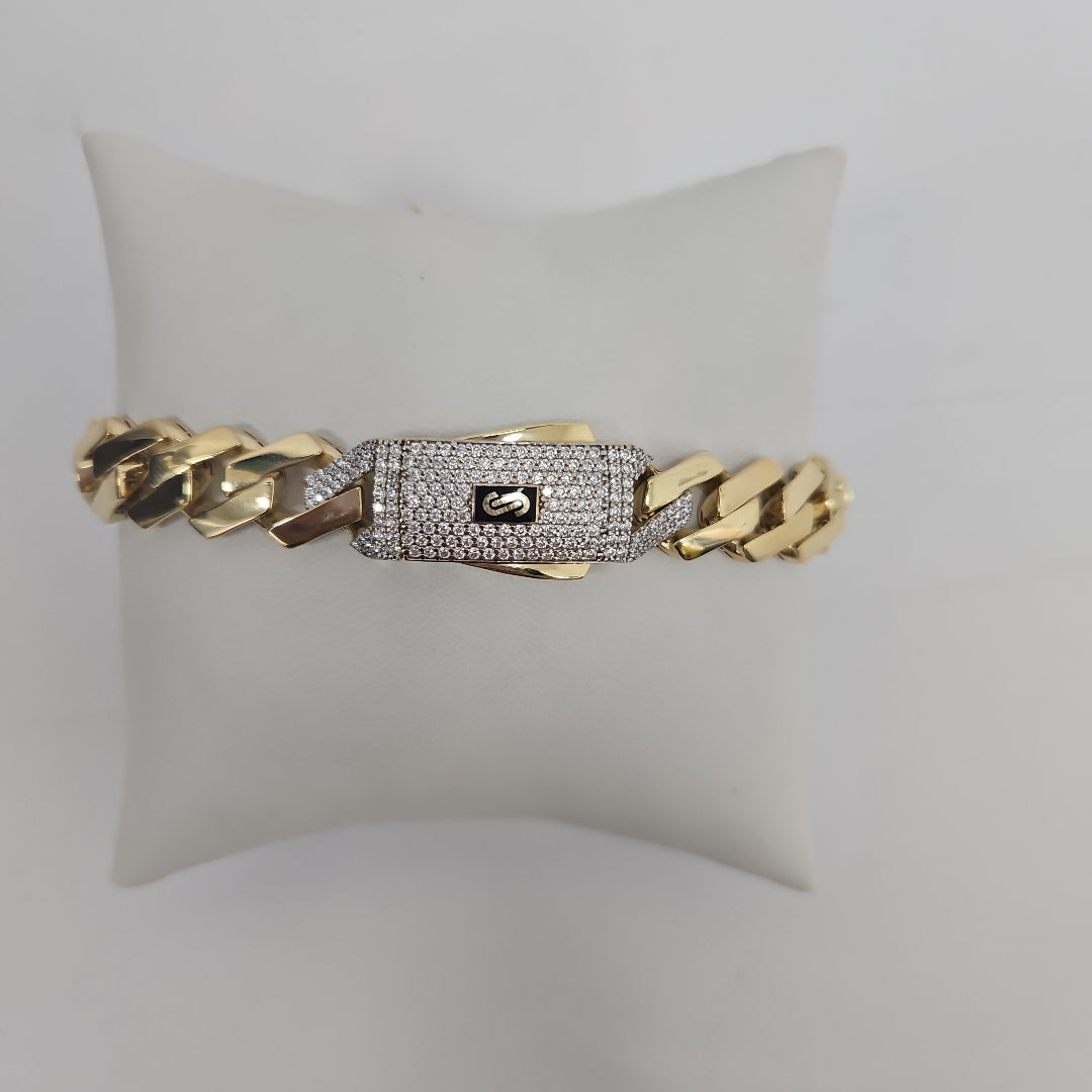 PULSERA CABALLERO MONACO ORO 14K 17 (NUEVO)