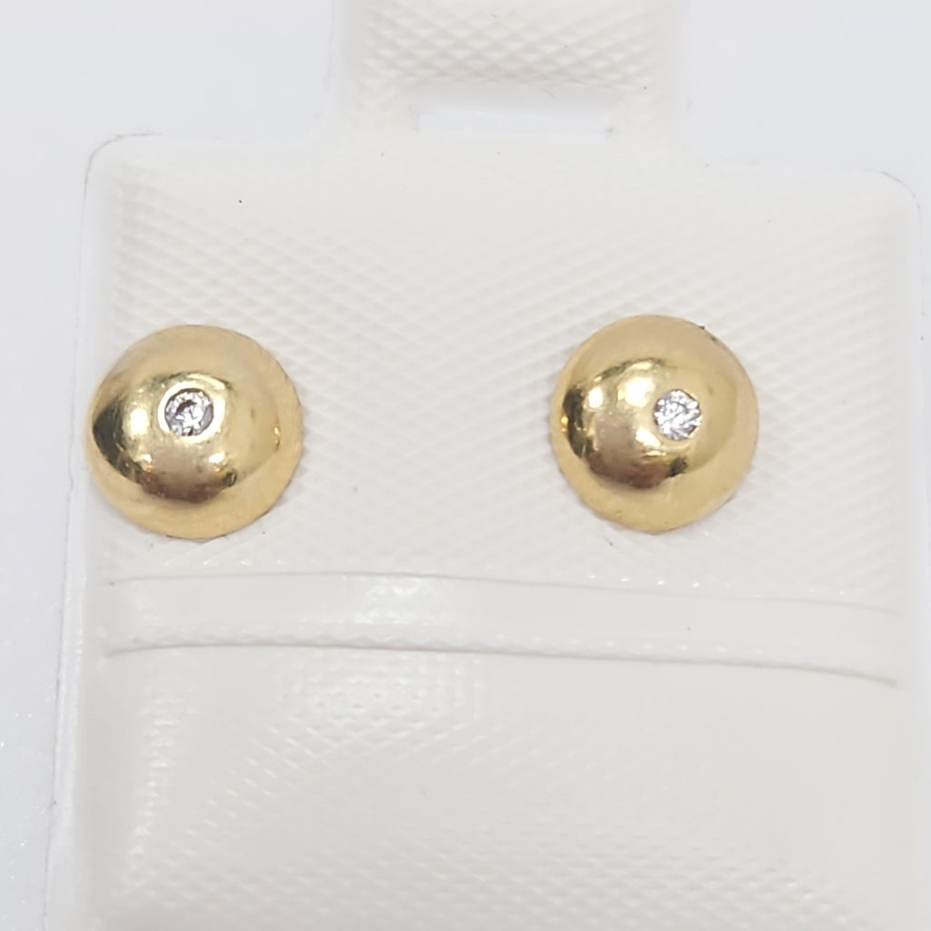 10023BRO00000B1914 FRD12 BROQUEL DE TACHUELA CON CIRCONIA ORO 14K 1.2GRS (NUEVO)
