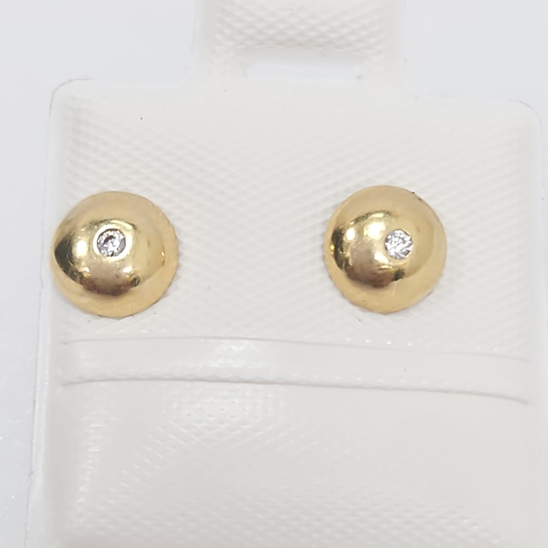 10023BRO00000B1914 FRD12 BROQUEL DE TACHUELA CON CIRCONIA ORO 14K 1.2GRS (NUEVO)