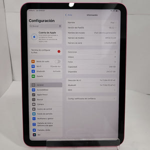 TABLETA APPLE IPAD 10 A2696 256 GB 4 GB RAM (SEMINUEVO)