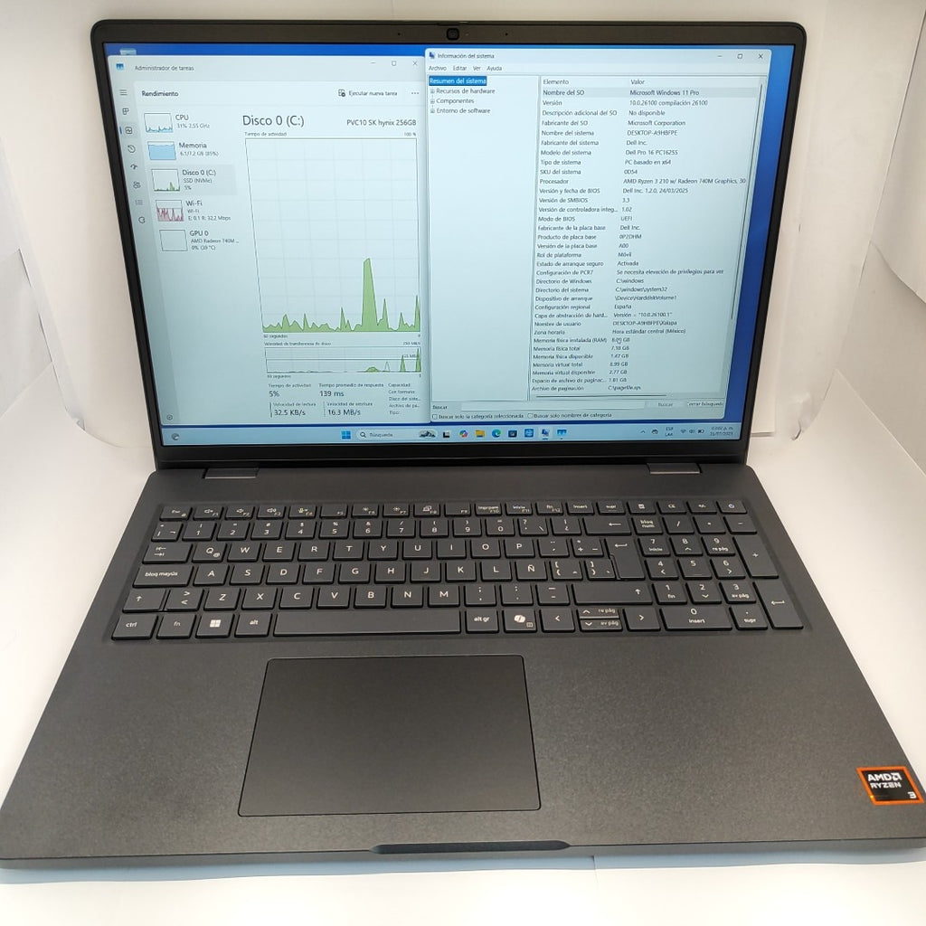 LAPTOP DELL PRO 16 (2025) 256 GB SSD 8 GB RAM (SEMINUEVO)