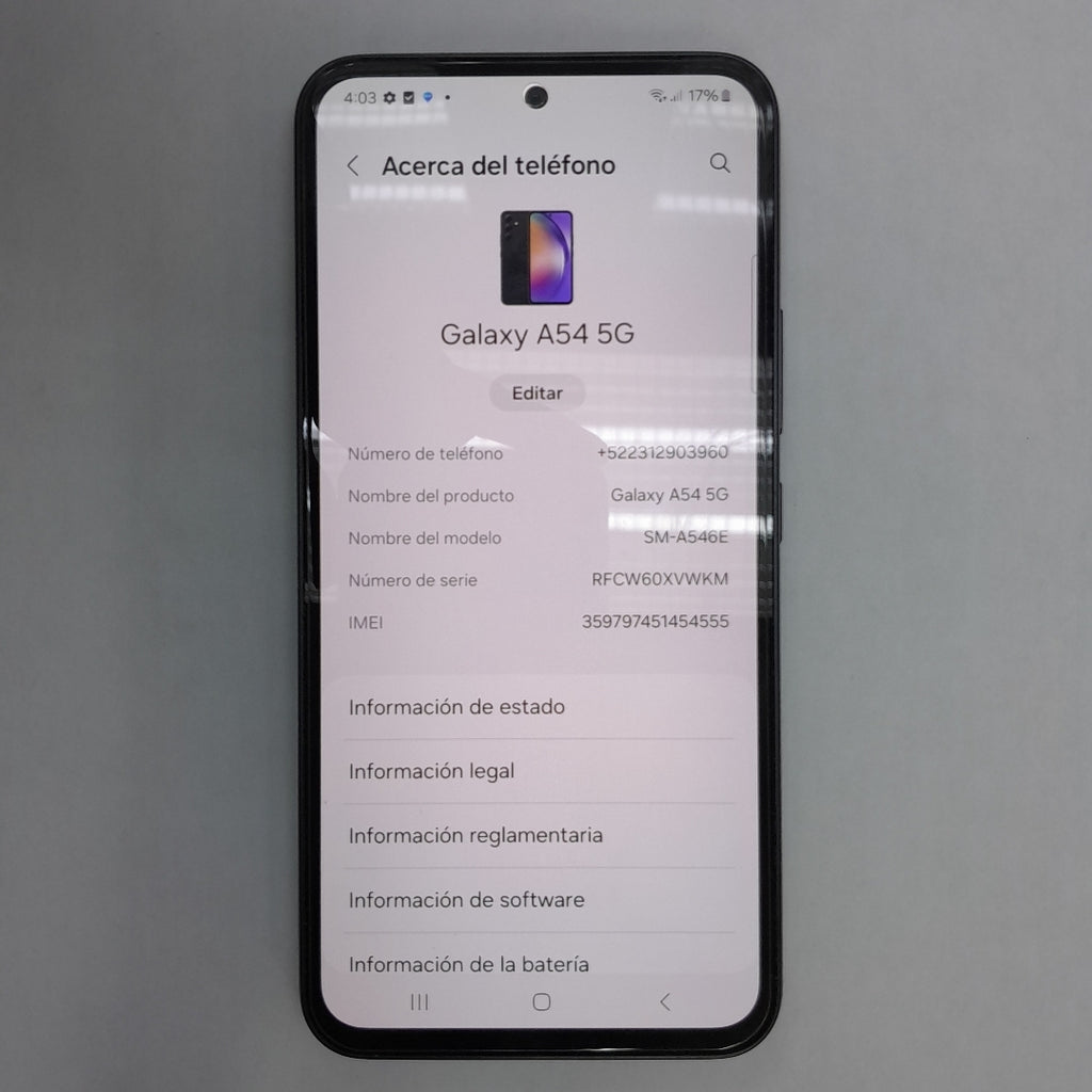 CELULAR SAMSUNG GALAXY A54 5G SM-A546E 128 GB 8 GB RAM (SEMINUEVO)