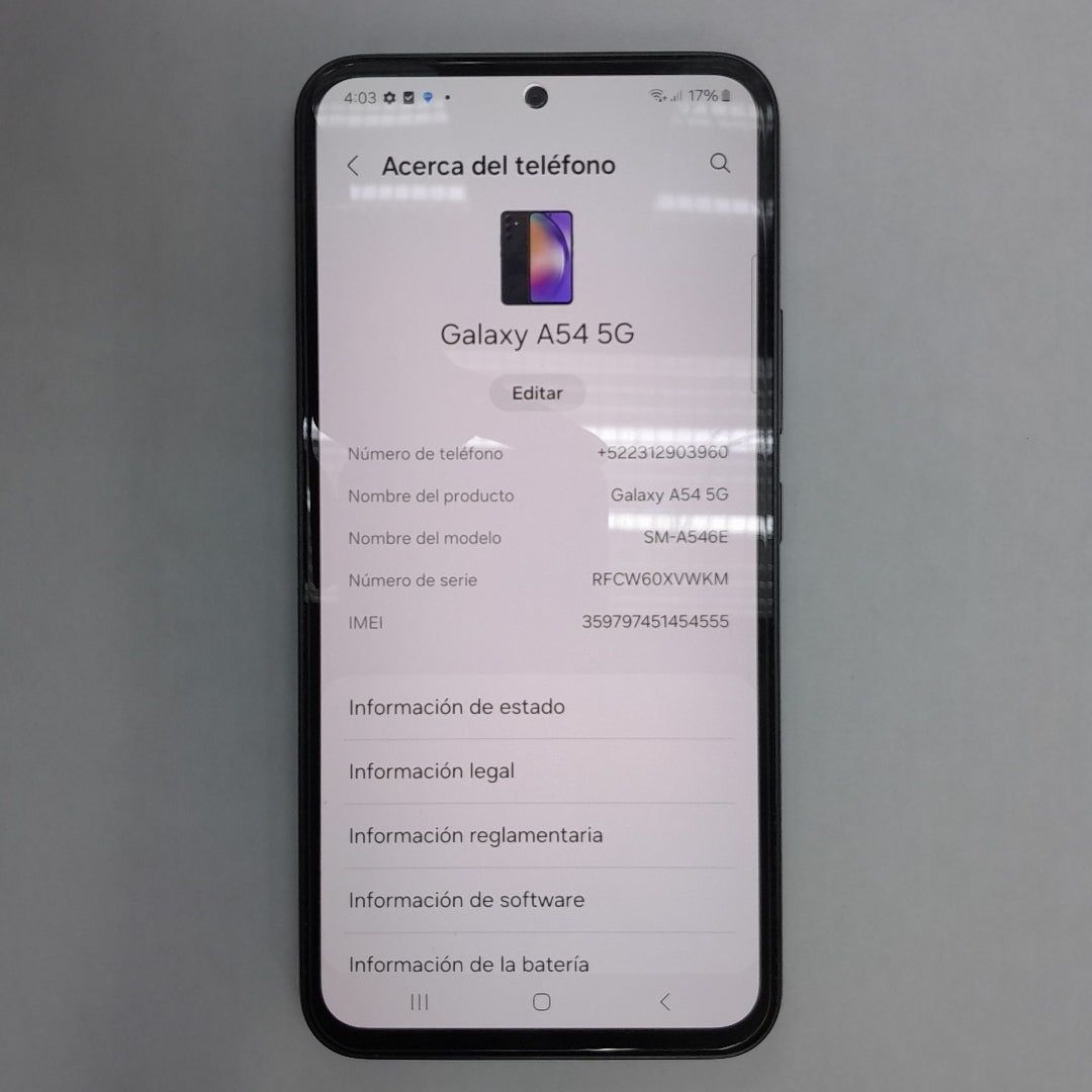 CELULAR SAMSUNG GALAXY A54 5G SM-A546E 128 GB 8 GB RAM (SEMINUEVO)