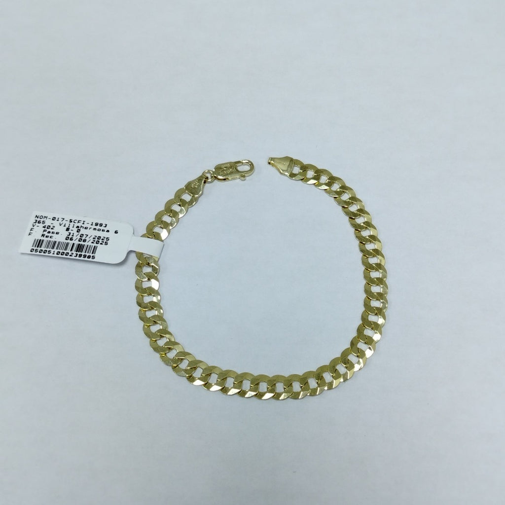 PULSERAS CABALLERO BARBADA AMARILLA ORO 14K 10.9 (NUEVO)