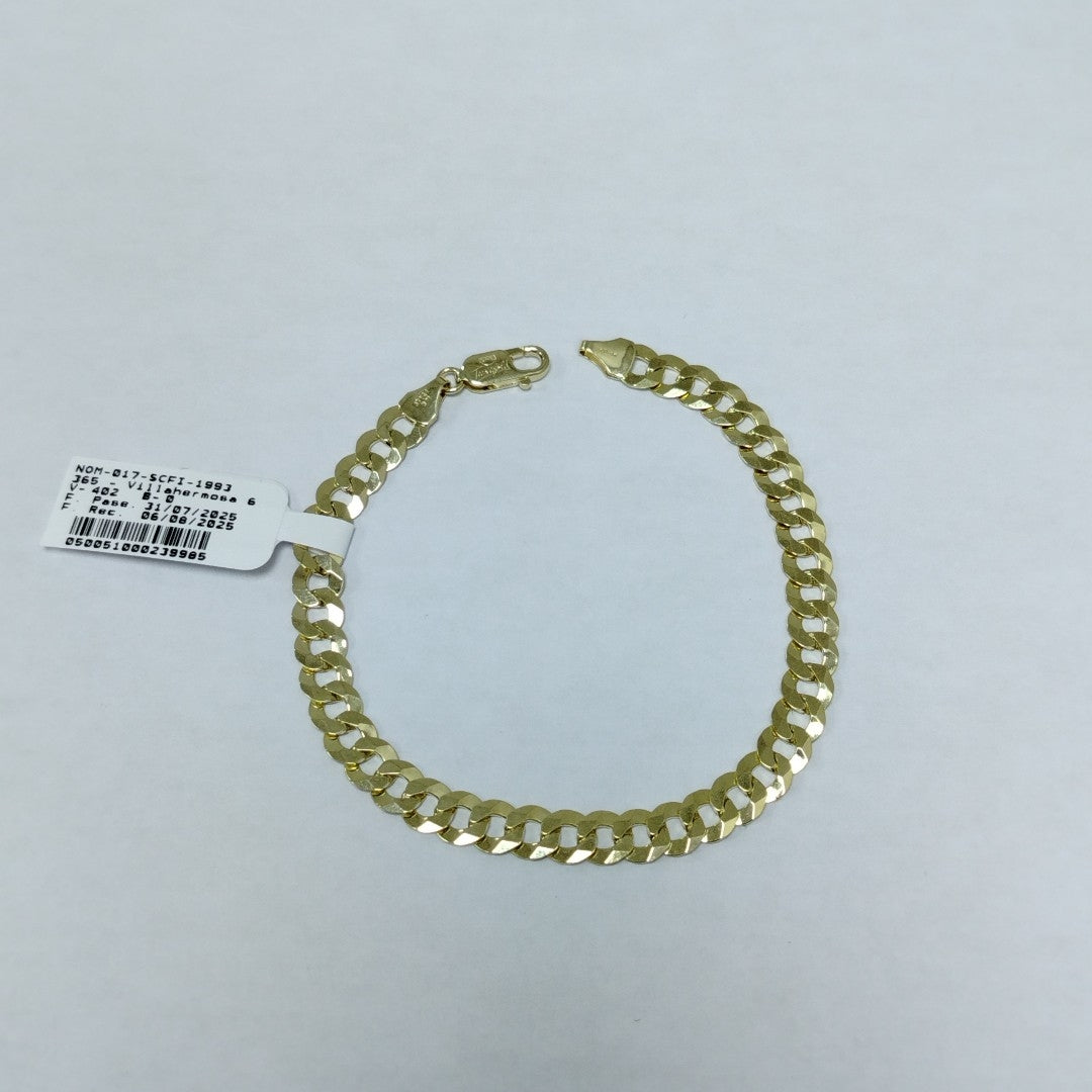 PULSERAS CABALLERO BARBADA AMARILLA ORO 14K 10.9 (NUEVO)