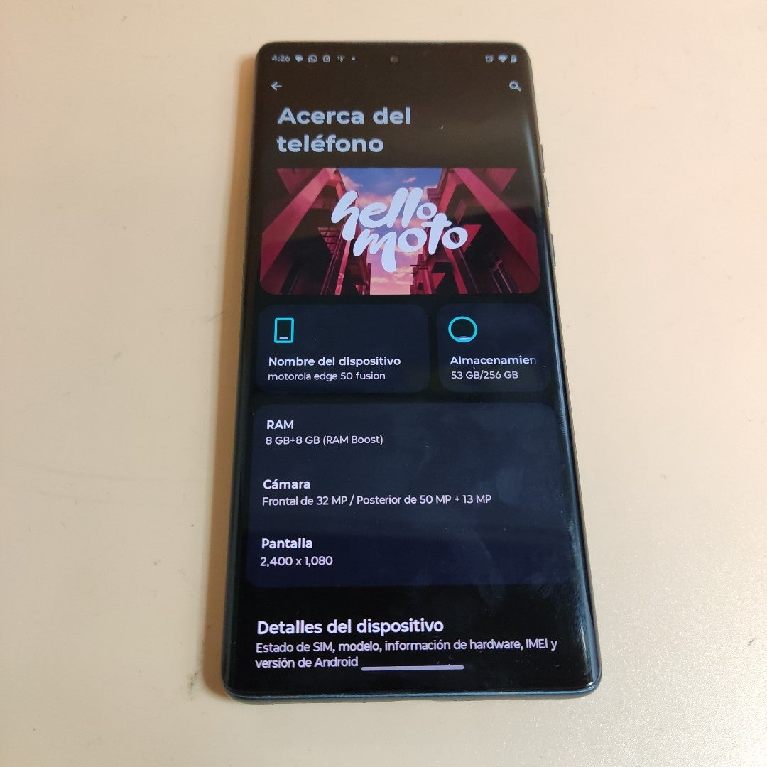 CELULAR MOTOROLA EDGE 50 FUSION XT2429-1 256 GB 8 GB RAM (SEMINUEVO)