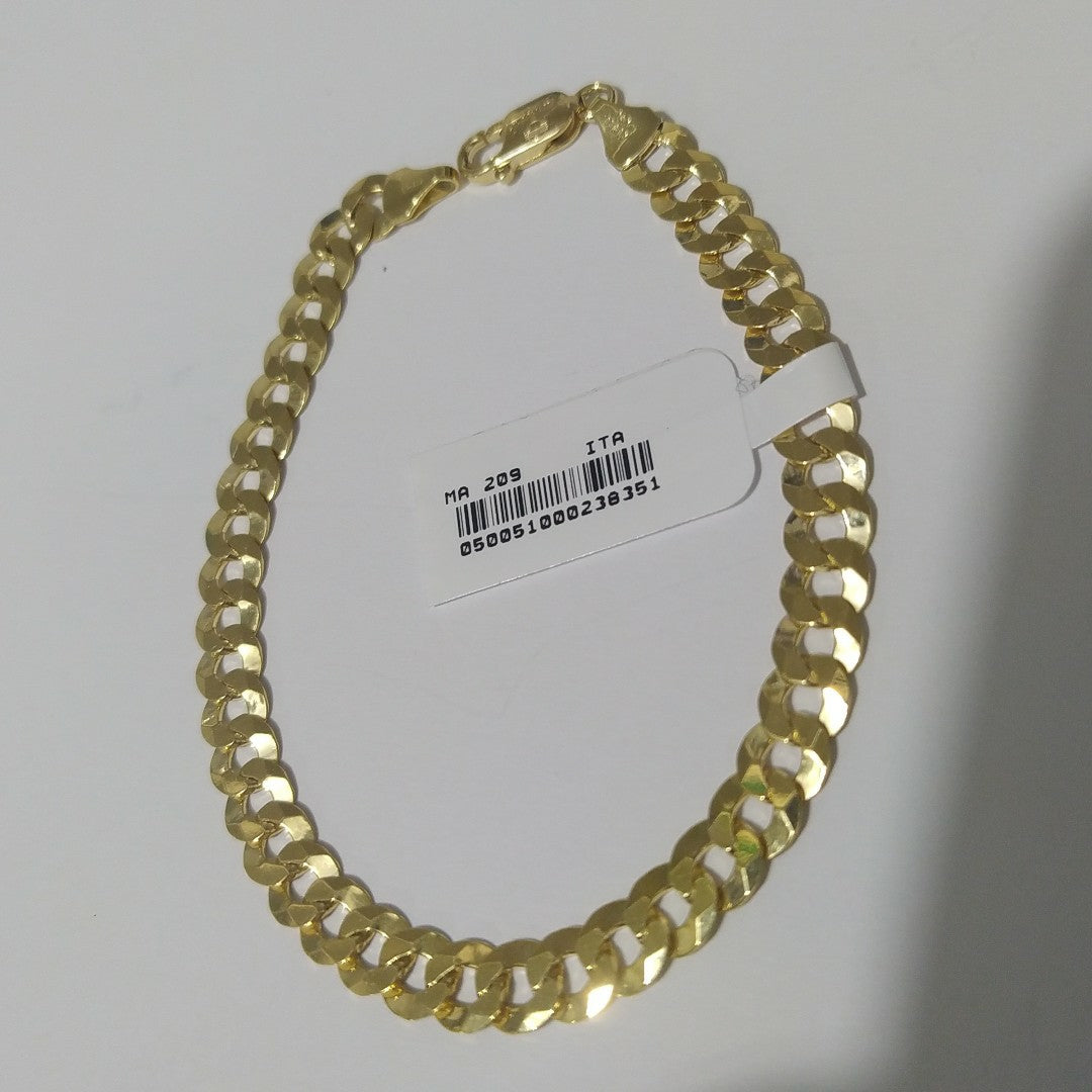 PULSERAS CABALLERO BARBADA AMARILLA ORO 14K 10.7 (NUEVO)