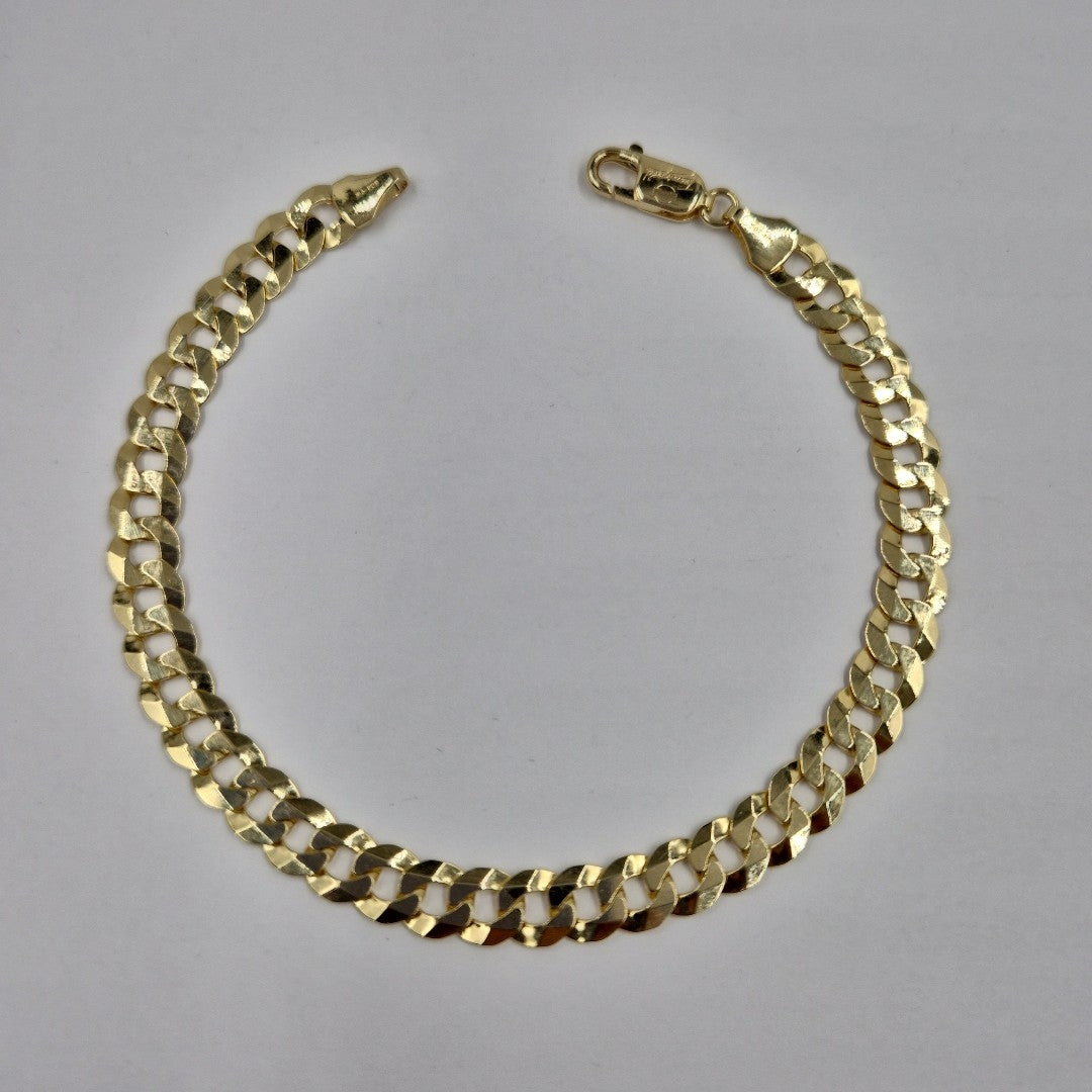 PULSERAS CABALLERO BARBADA AMARILLA ORO 14K 10.8 (NUEVO)