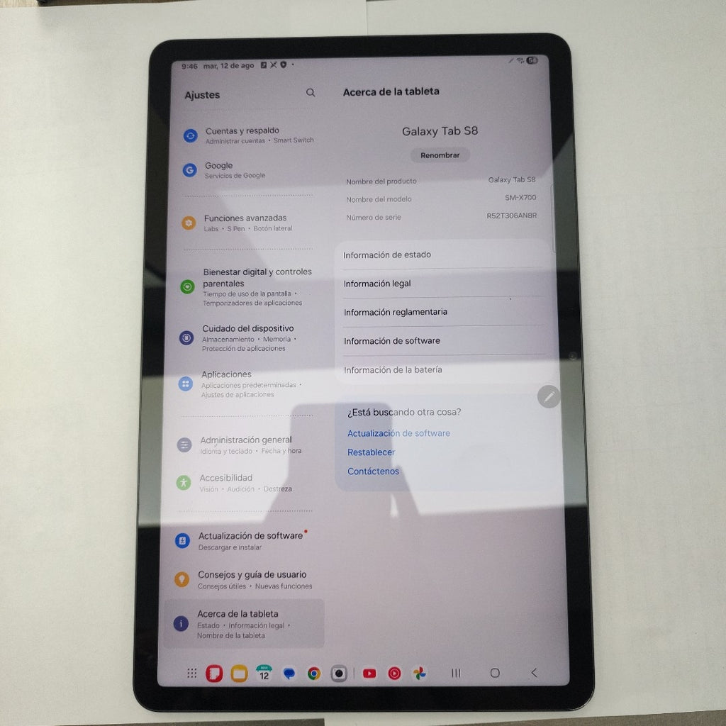 TABLETA SAMSUNG GALAXY TAB S8 SM-X700 128 GB 8 GB RAM (SEMINUEVO)