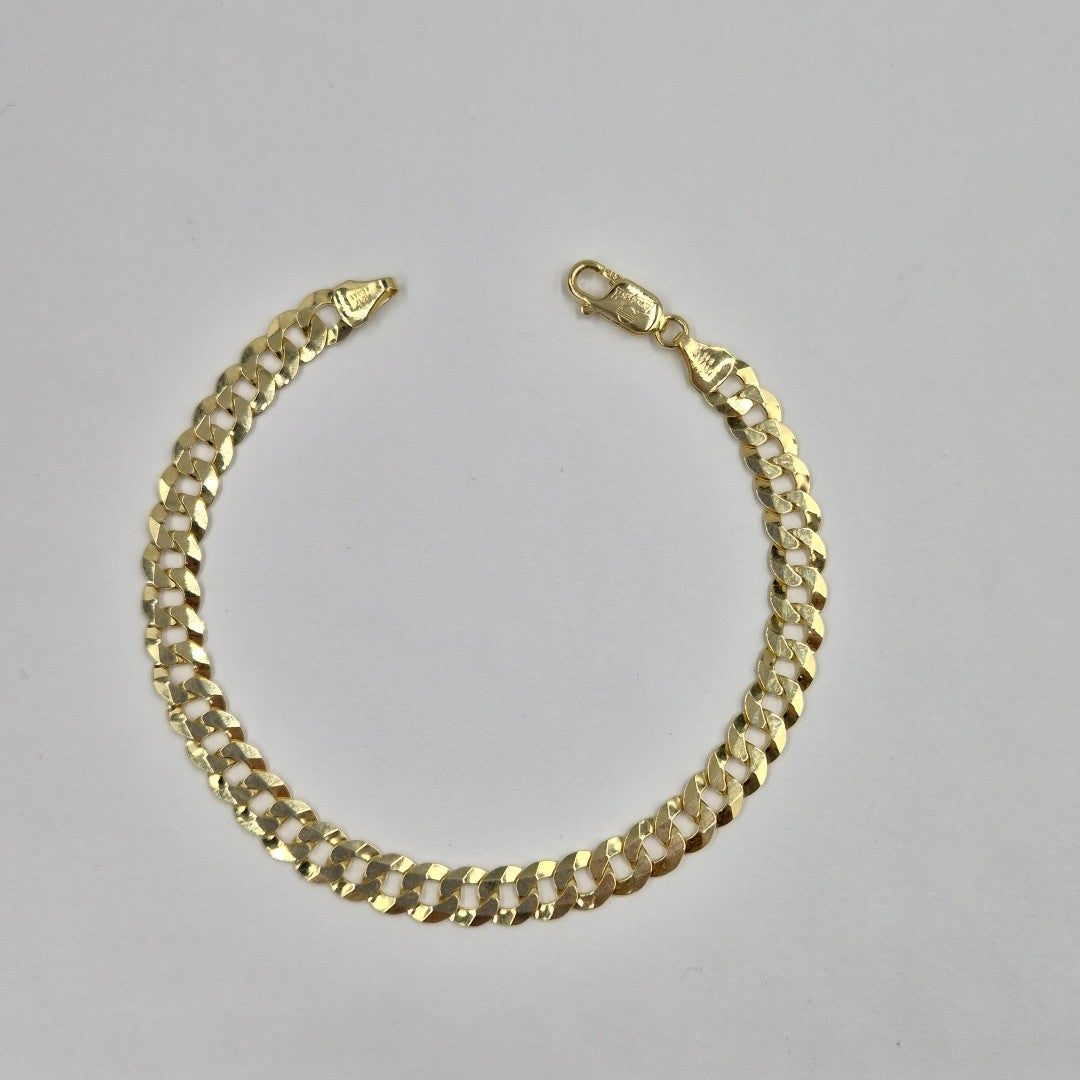 PULSERAS CABALLERO BARBADA AMARILLA ORO 14K 10.9 (NUEVO)