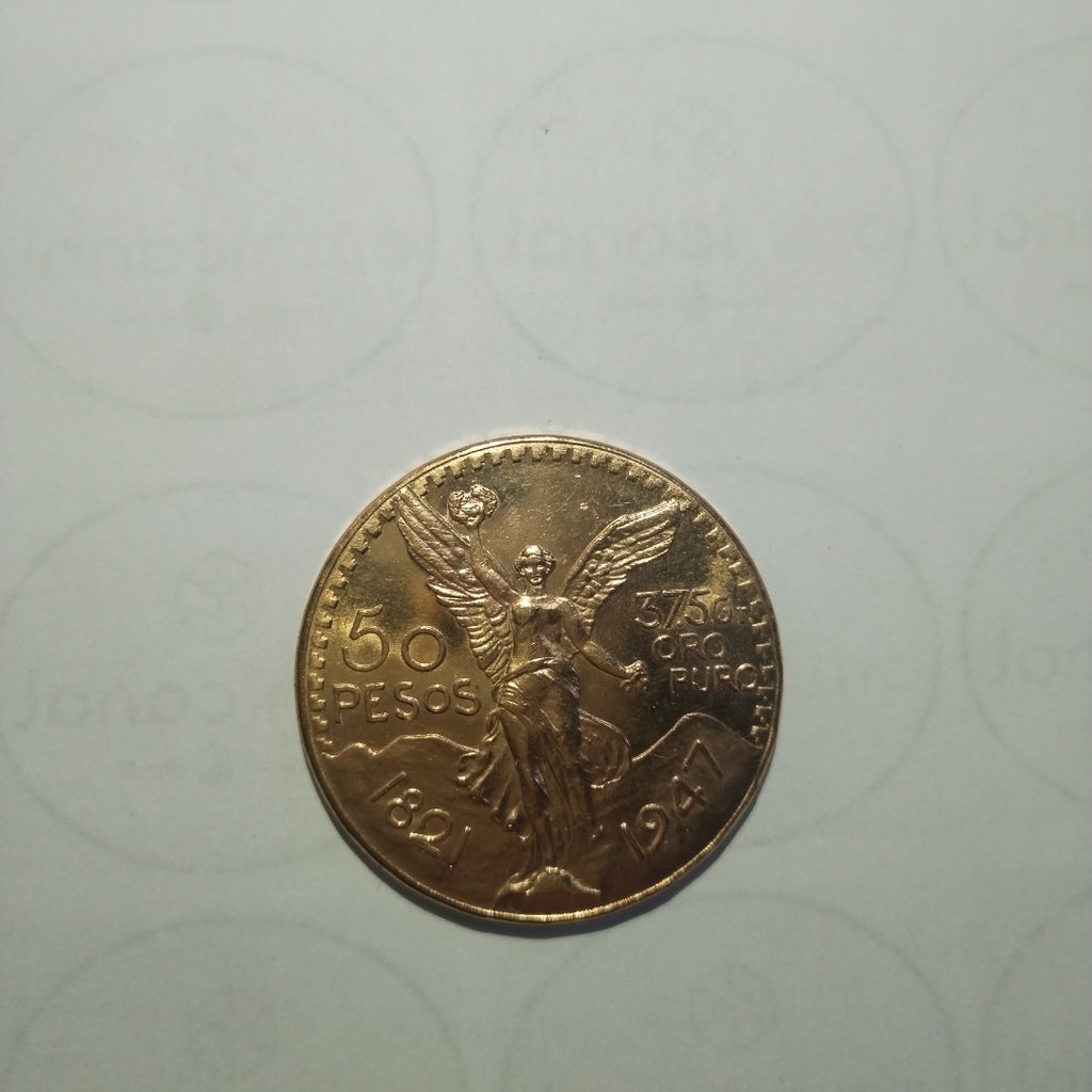 K1 41,60 GRMS - DTO. 0,00 GRMS - 21 K - AVALÚO 76003,20 * IDENTIFICACIÓN  MONEDA NOMINATIVA * MONEDAS PESOS  50 PESOS (SEMINUEVO)