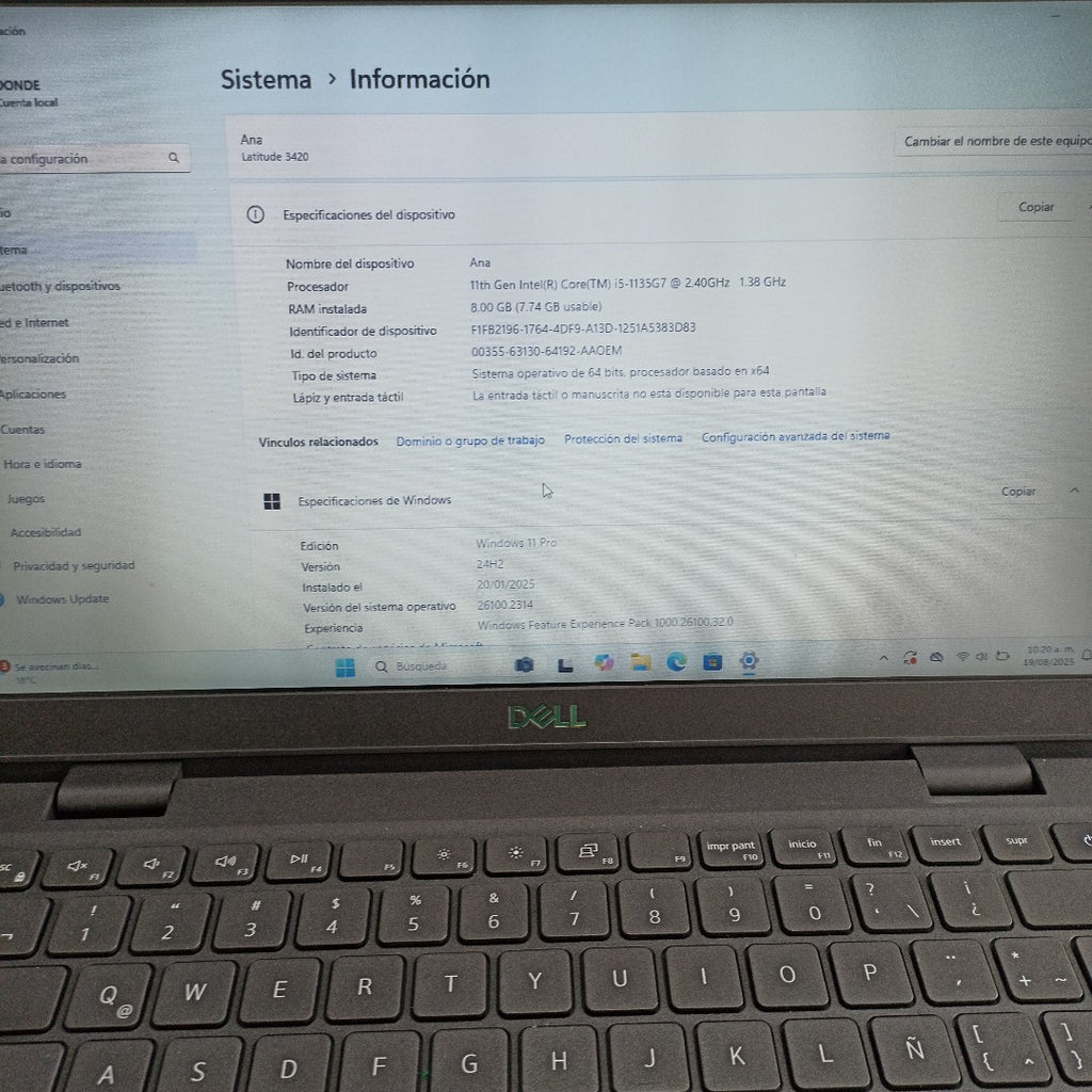 LAPTOP DELL LATITUDE 3420 (2022) 512 GB SSD 8 GB RAM (SEMINUEVO)