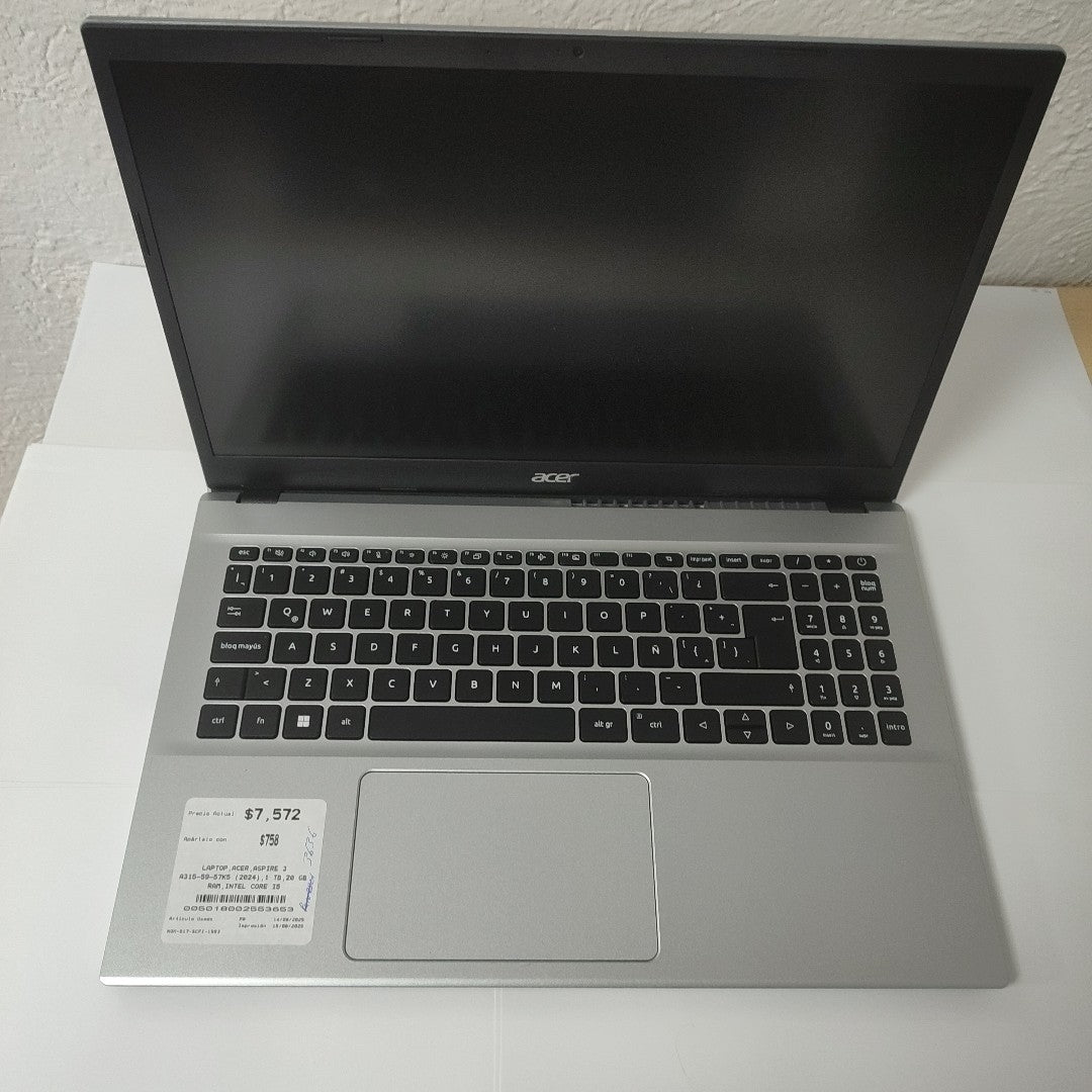 LAPTOP ACER ASPIRE 3 A315-59-57K5 (2024) 1 TB 20 GB RAM (SEMINUEVO)
