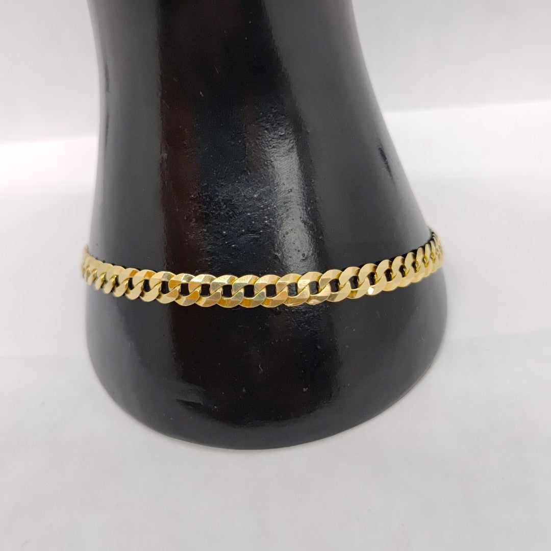 PULSERAS CABALLERO BARBADA AMARILLA ORO 14K 6.4 (NUEVO)